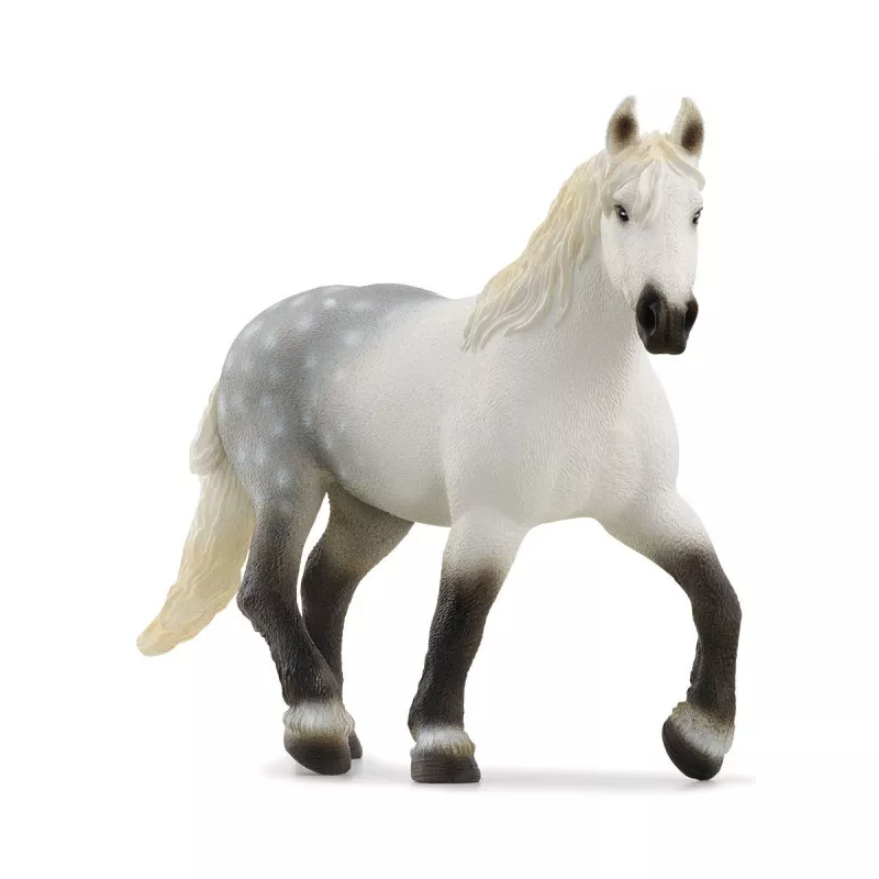 Model Horse Schleich Percheron Mare Juoda Pilka White 13971S