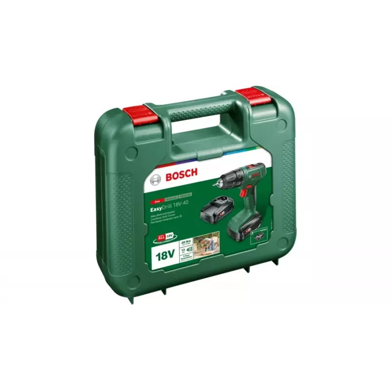 Bosch EasyDrill 18V-40 1630 RPM beraktis 1,3 kg juodas, žalias