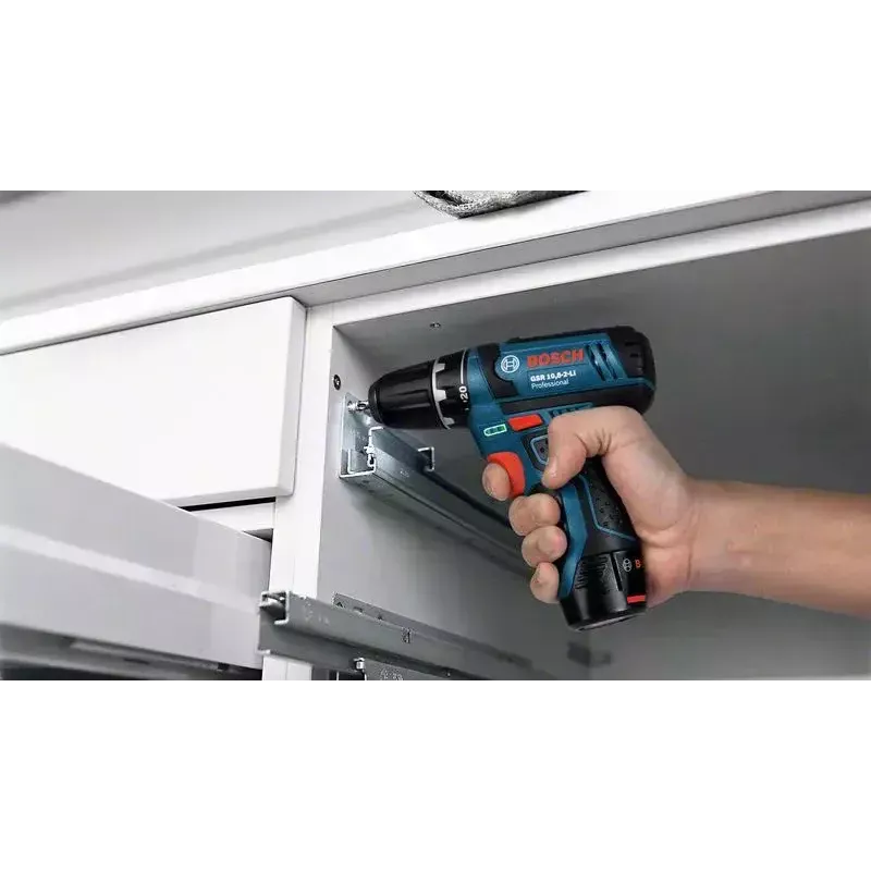 Pistol grip grąžtas Bosch GSB 12V-15, 1300 RPM, 2 Ah baterija