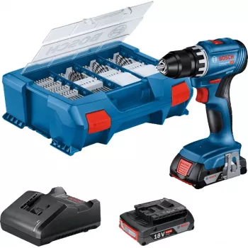 Bosch GSR 18V-45 Professional 500 RPM Keyless 900 g Juoda, Blue