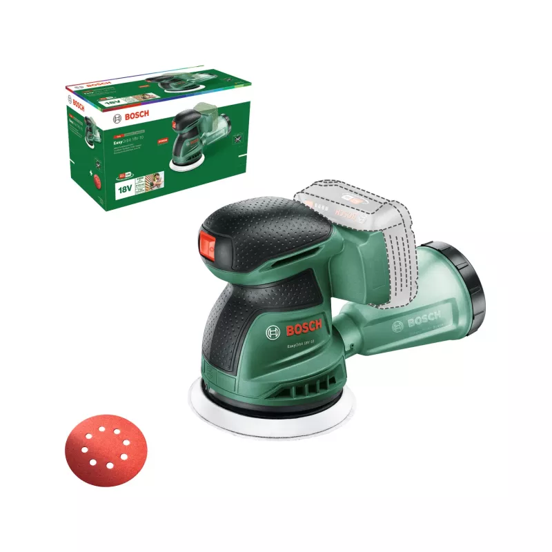 Bosch EasyOrbit 18V-10 (Baretool), Orbitinis šlifuoklis, Juoda, Žalia, Plastikas, Vokietija, 23000 OPM, 1 mm