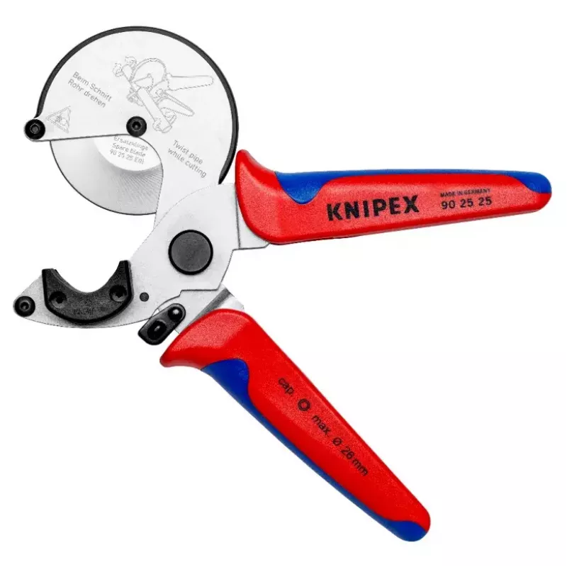 Vamzdžių žirklės Knipex 90 25 25 aliuminio juodos mėlynos raudonos 210 mm