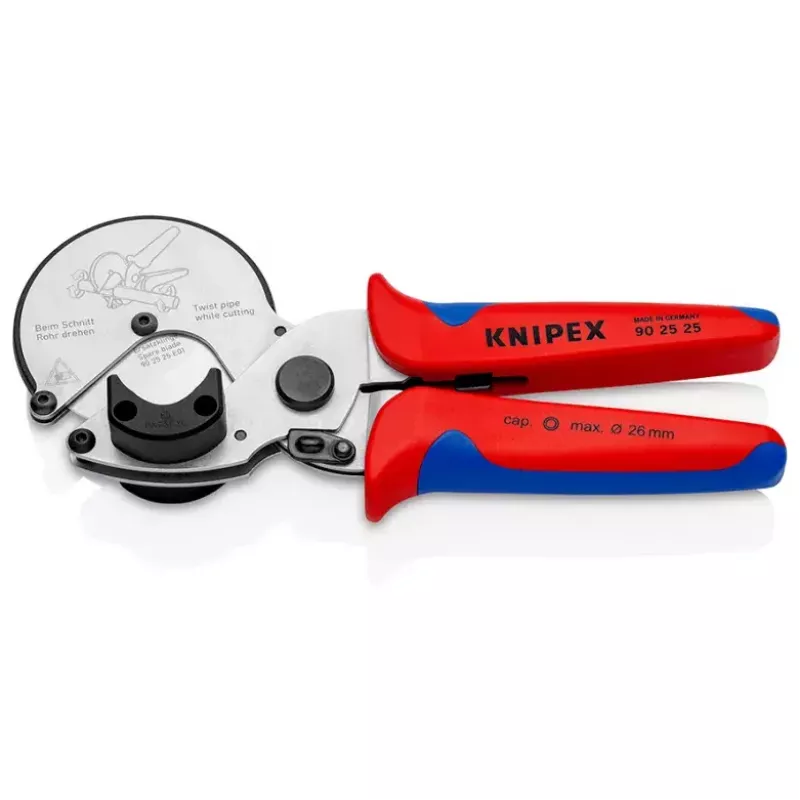 Vamzdžių žirklės Knipex 90 25 25 aliuminio juodos mėlynos raudonos 210 mm
