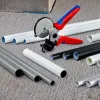 Vamzdžių žirklės Knipex 90 25 25 aliuminio juodos mėlynos raudonos 210 mm