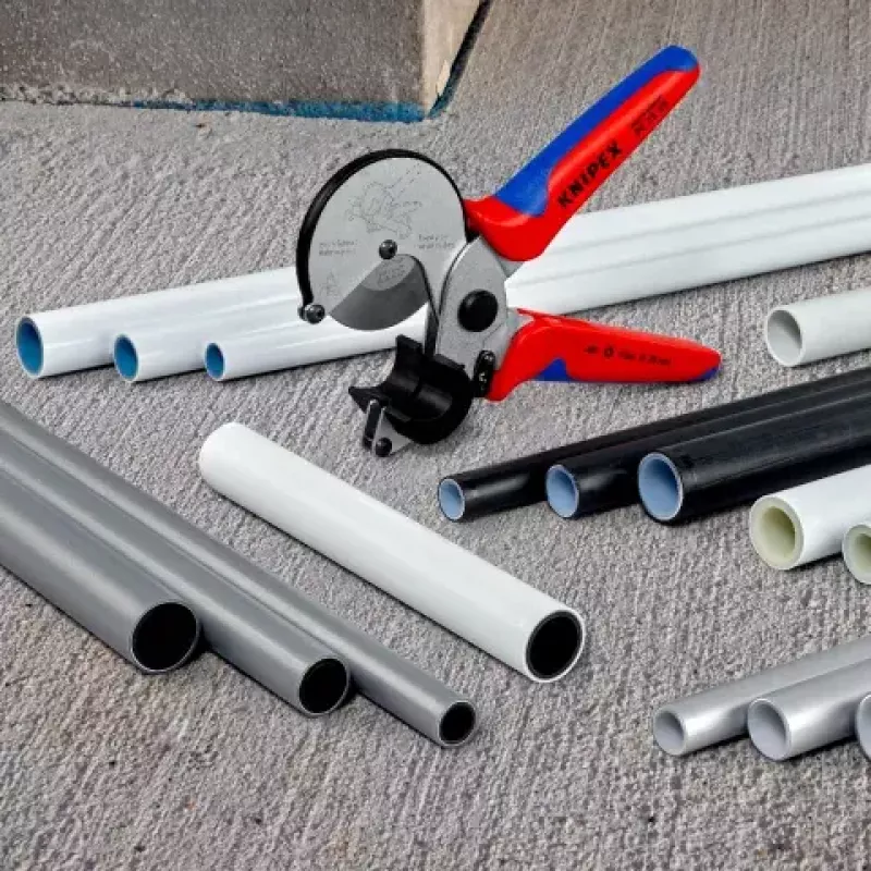 Vamzdžių žirklės Knipex 90 25 25 aliuminio juodos mėlynos raudonos 210 mm