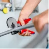 Vamzdžių žirklės Knipex 90 25 25 aliuminio juodos mėlynos raudonos 210 mm