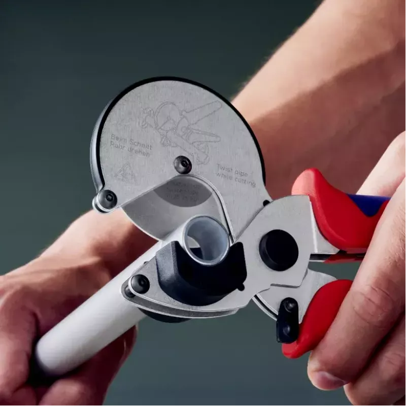 Vamzdžių žirklės Knipex 90 25 25 aliuminio juodos mėlynos raudonos 210 mm