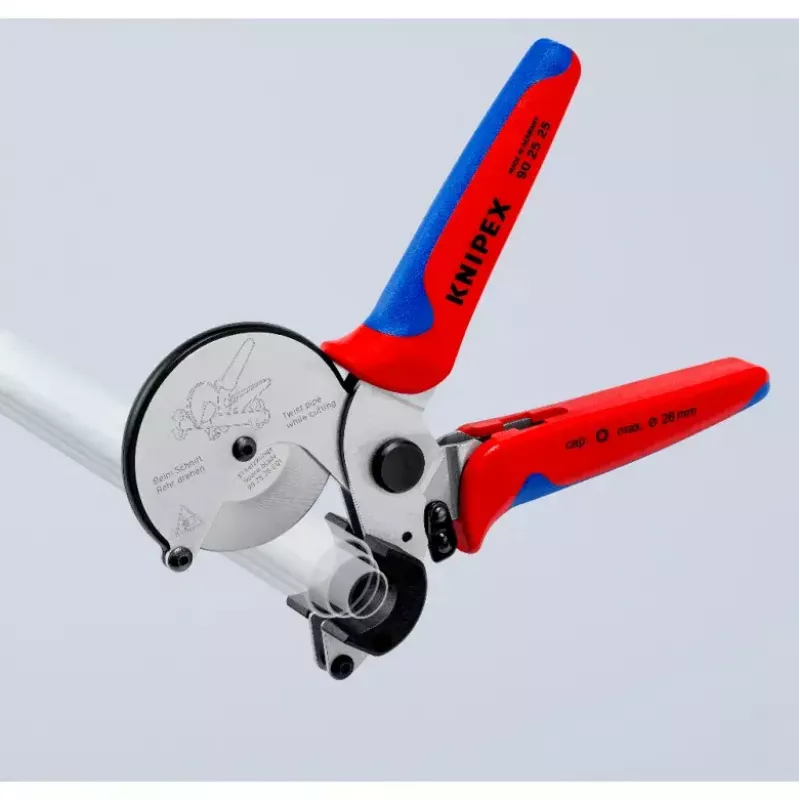 Vamzdžių žirklės Knipex 90 25 25 aliuminio juodos mėlynos raudonos 210 mm