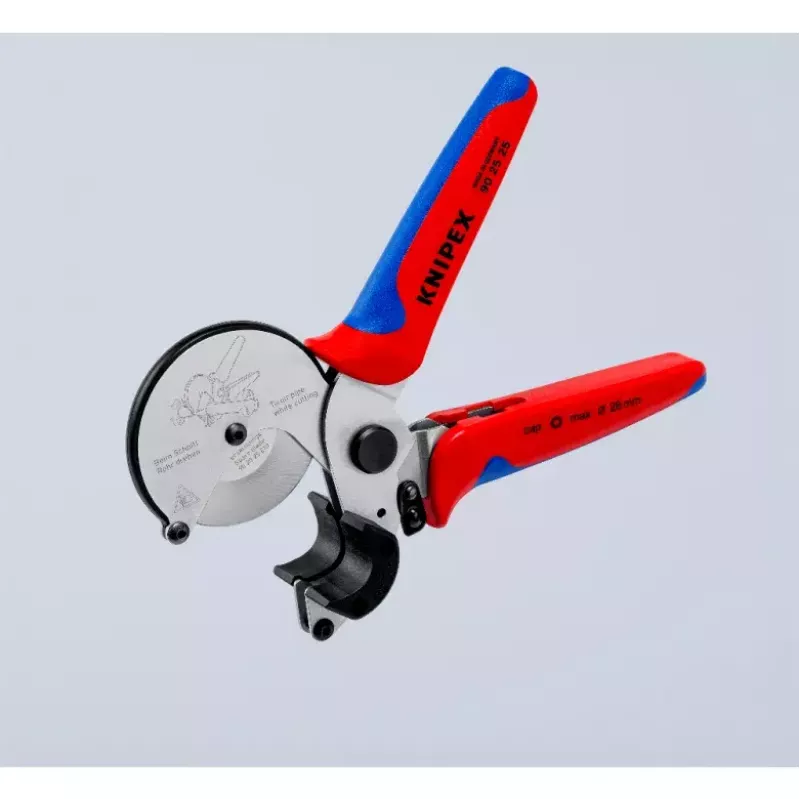 Vamzdžių žirklės Knipex 90 25 25 aliuminio juodos mėlynos raudonos 210 mm