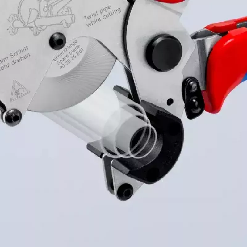 Vamzdžių žirklės Knipex 90 25 25 aliuminio juodos mėlynos raudonos 210 mm