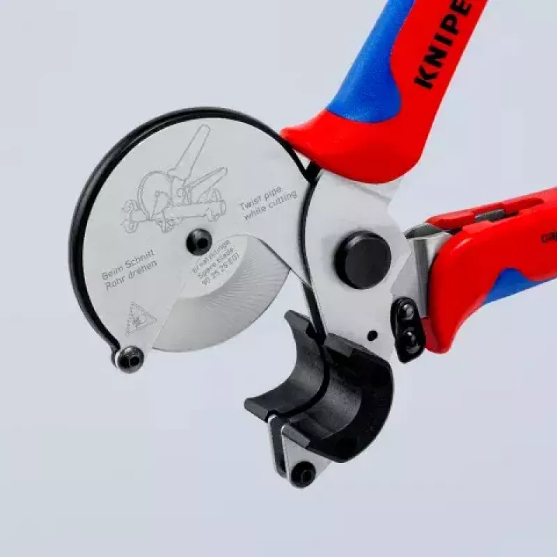 Vamzdžių žirklės Knipex 90 25 25 aliuminio juodos mėlynos raudonos 210 mm