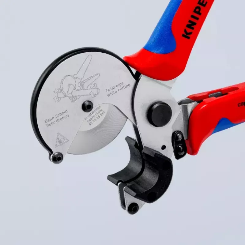 Vamzdžių žirklės Knipex 90 25 25 aliuminio juodos mėlynos raudonos 210 mm