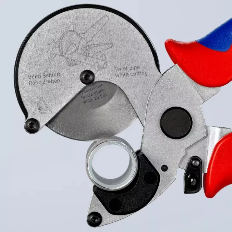 Vamzdžių žirklės Knipex 90 25 25 aliuminio juodos mėlynos raudonos 210 mm