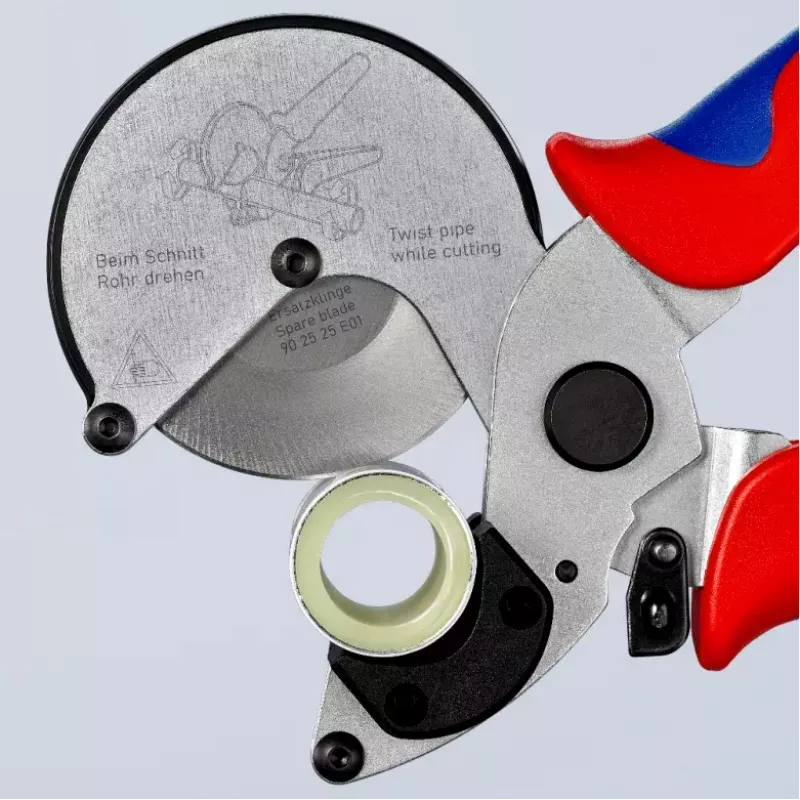 Vamzdžių žirklės Knipex 90 25 25 aliuminio juodos mėlynos raudonos 210 mm