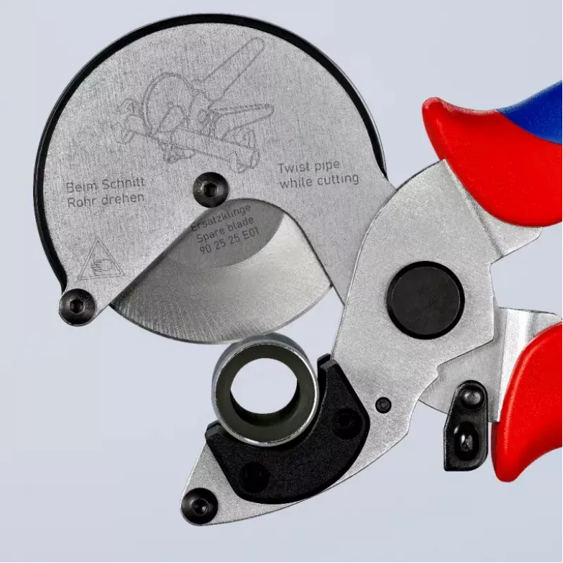 Vamzdžių žirklės Knipex 90 25 25 aliuminio juodos mėlynos raudonos 210 mm