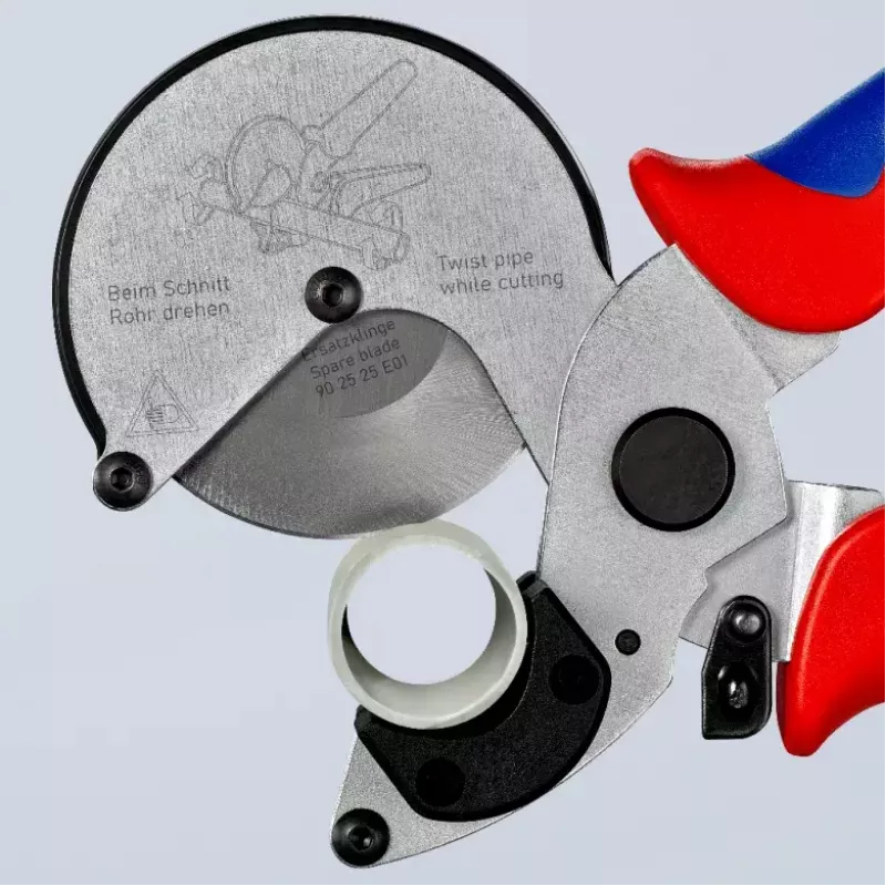 Vamzdžių žirklės Knipex 90 25 25 aliuminio juodos mėlynos raudonos 210 mm