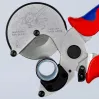 Vamzdžių žirklės Knipex 90 25 25 aliuminio juodos mėlynos raudonos 210 mm