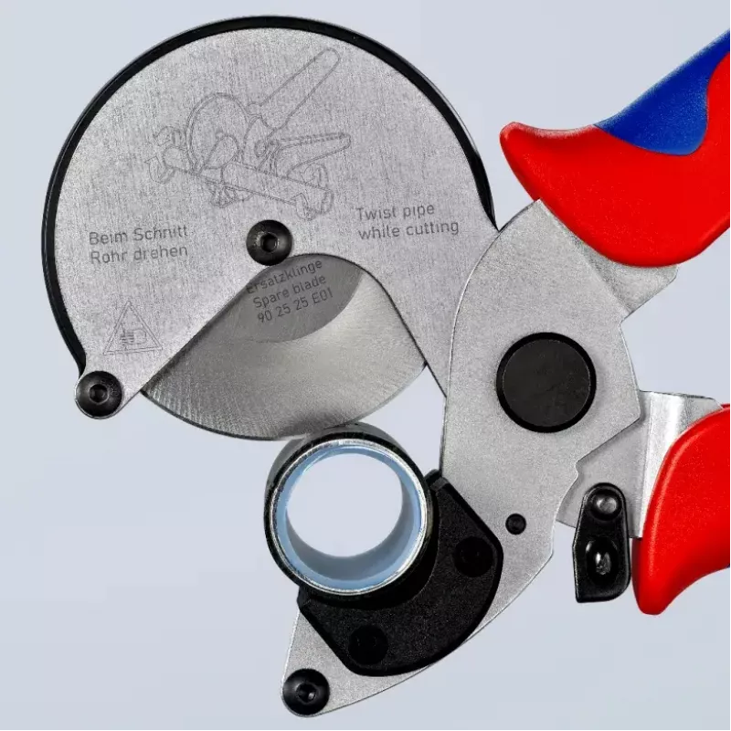 Vamzdžių žirklės Knipex 90 25 25 aliuminio juodos mėlynos raudonos 210 mm