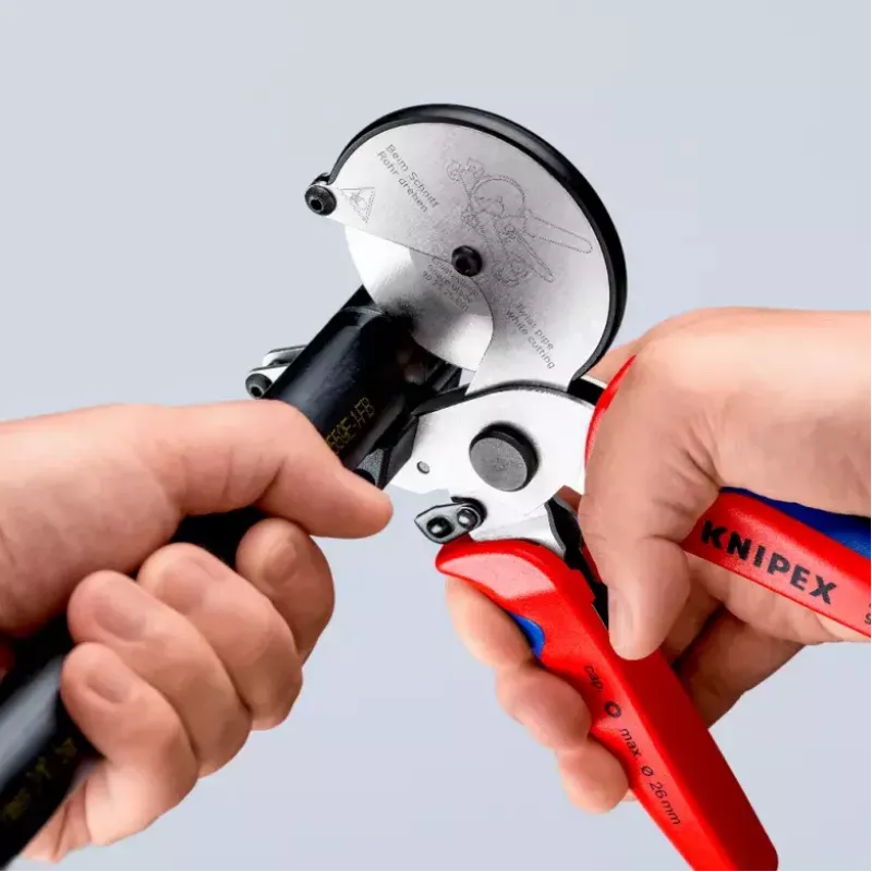 Vamzdžių žirklės Knipex 90 25 25 aliuminio juodos mėlynos raudonos 210 mm