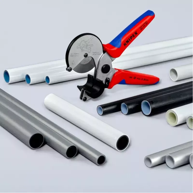 Vamzdžių žirklės Knipex 90 25 25 aliuminio juodos mėlynos raudonos 210 mm
