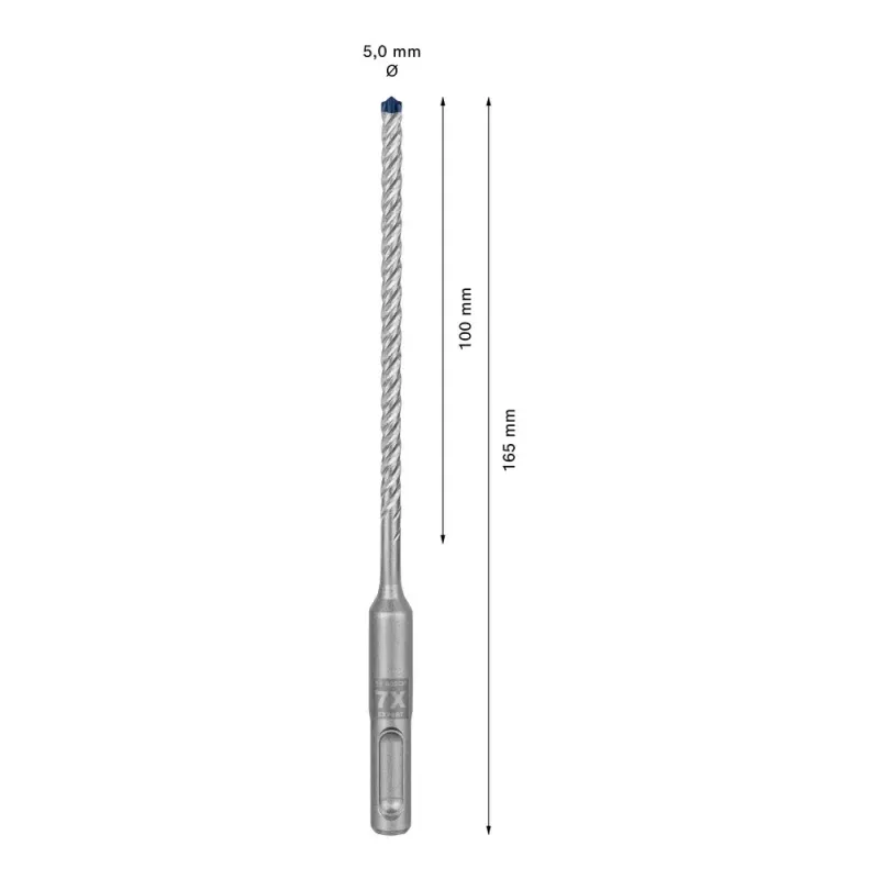 Grąžtas Bosch SDS plus-7X 5mm 165mm