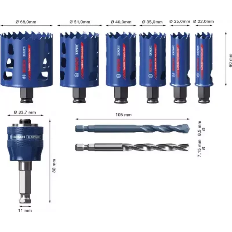 Bosch 2 608 900 446 gręžimo skylių pjūklas 6 vnt.