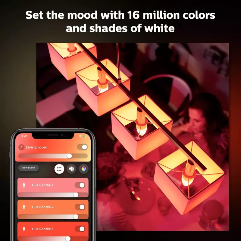 Išmanioji lemputė Philips Hue White and colour ambience Candle E14, Bluetooth/Zigbee, 5,3 W (2 vnt.)