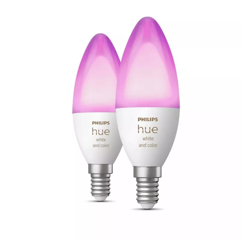 Išmanioji lemputė Philips Hue White and colour ambience Candle E14, Bluetooth/Zigbee, 5,3 W (2 vnt.)