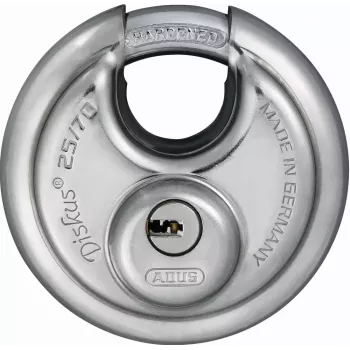 Discus pakabinama spyna ABUS 25/70 kd raktinė spyna 5 raktai 7cm