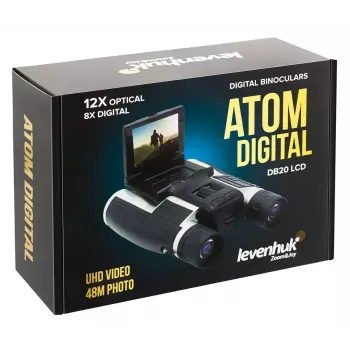 Binokliai Levenhuk Atom DB20 su 20× padidinimu ir integruota 2 MP kamera, LCD ekranu