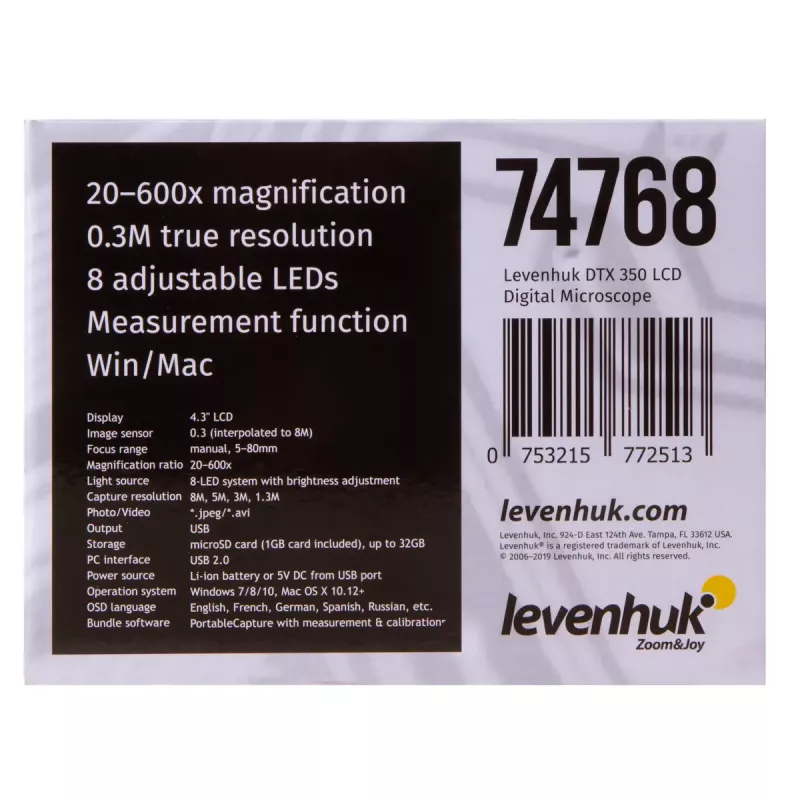Skaitmeninis mikroskopas Levenhuk DTX 350 LCD, 600x didinimas