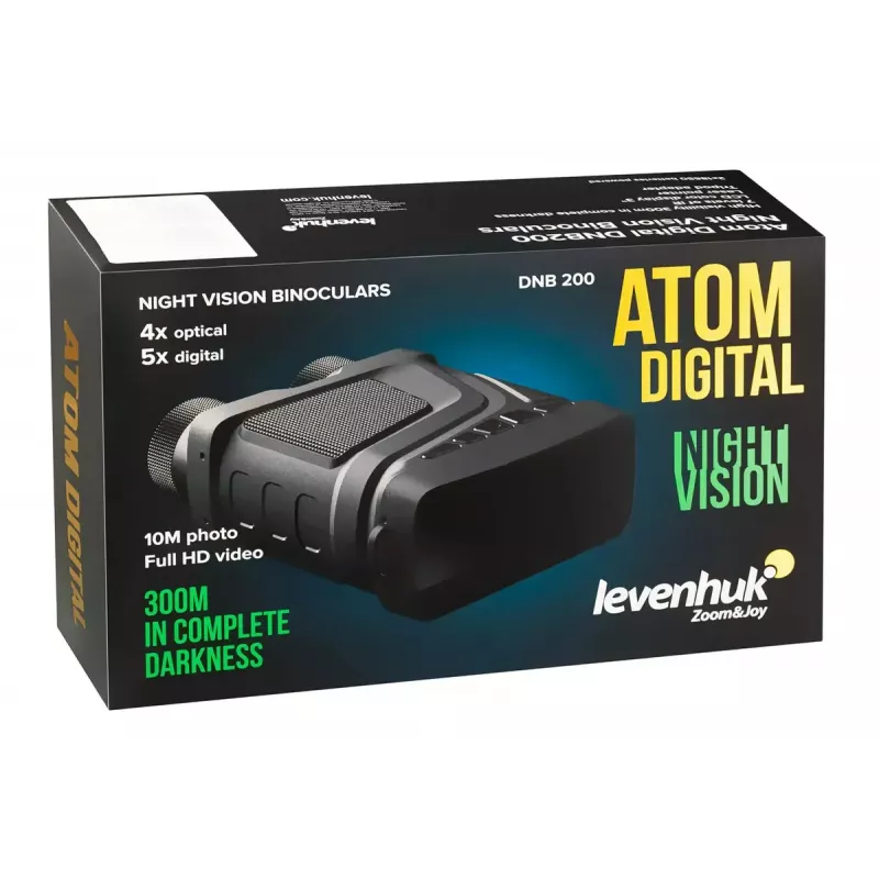Naktinio matymo žiūronai Levenhuk Atom DNB200 — 2× didinimas, 200 m aptikimo nuotolis