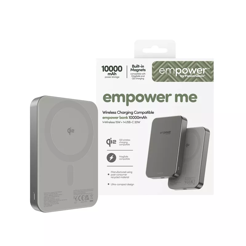 Išorinė baterija PanzerGlass empower by empower Bank 10000mAh Titanium