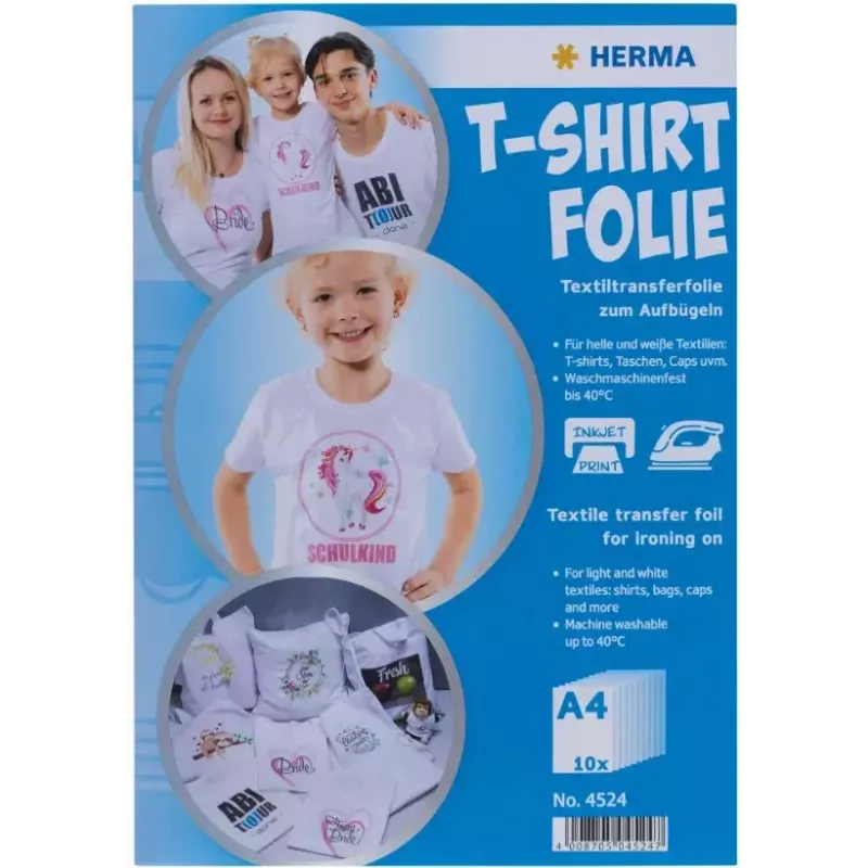 Drabužių pernešimo plėvelė HERMA 4524 terminio pernešimo unisex 10 vnt.