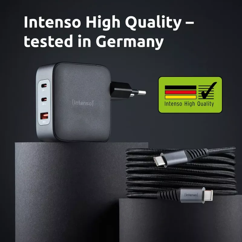 Maitinimo adapteris Intenso W100ACC+C520C 100W greitas įkrovimas GaN juodas