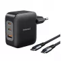 Maitinimo adapteris Intenso W100ACC+C520C 100W greitas įkrovimas GaN juodas