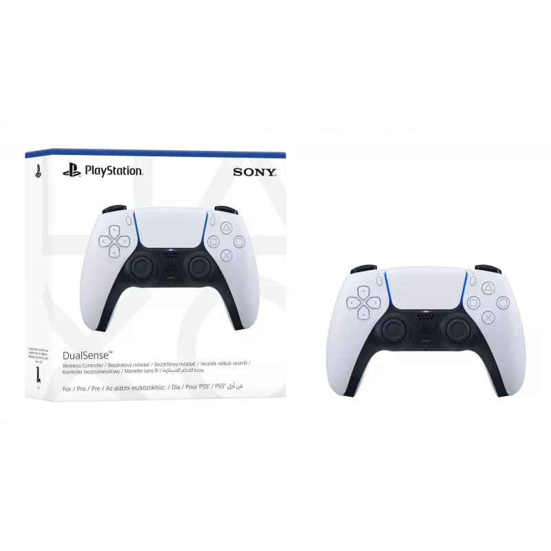 Gamepad Sony DualSense V2 Juoda White — Wired & Wireless Bluetooth/USB, skirtas PS5, PC, Mac, iOS, Android, 0,28 kg