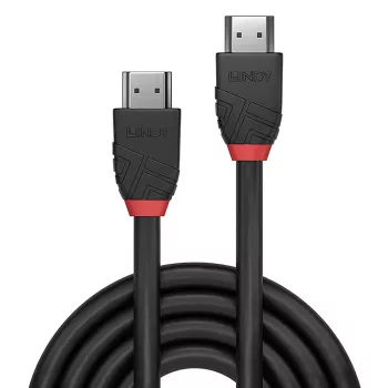 Lindy 0,5 m didelės spartos HDMI laidas, Juoda Line