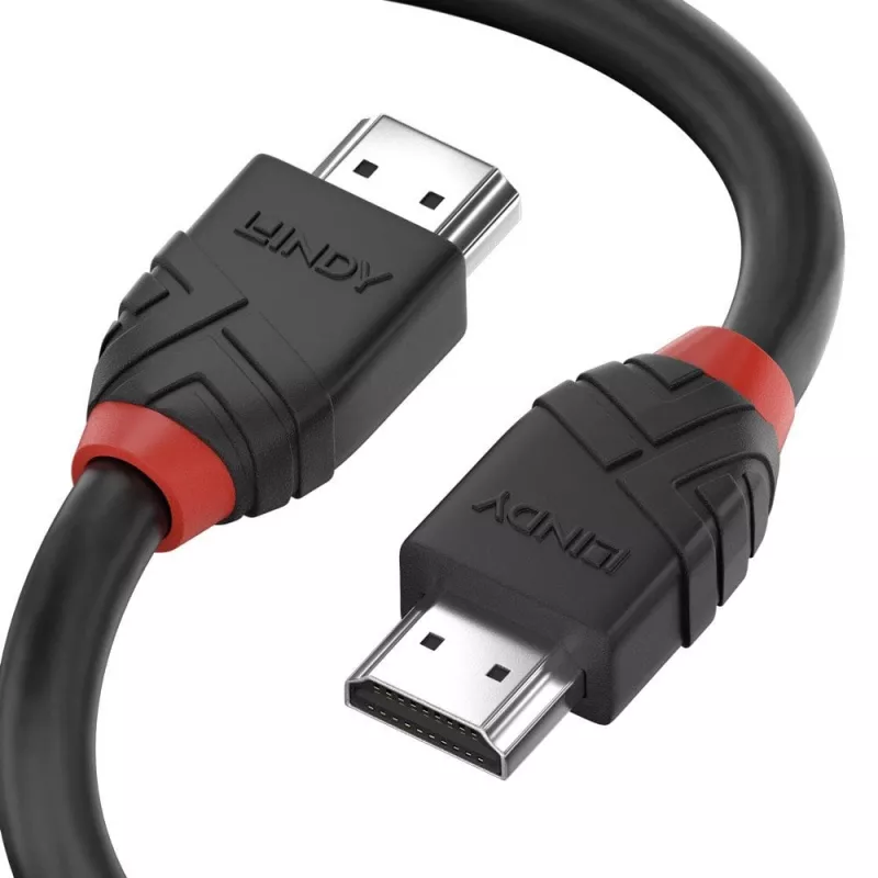 Lindy 0,5 m didelės spartos HDMI laidas, Juoda Line