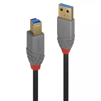Lindy 0,5 m USB 3.2 Type A į B kabelis, 5 Gbps, Anthra Line