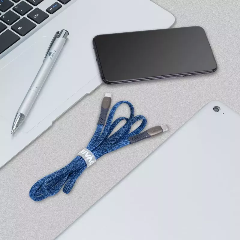 USB laidas Rivacase PS6105 BL12 USB 2.0 1.2m USB C mėlynas