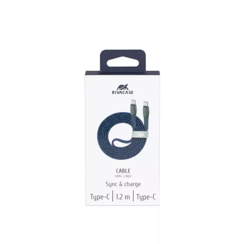 USB laidas Rivacase PS6105 BL12 USB 2.0 1.2m USB C mėlynas