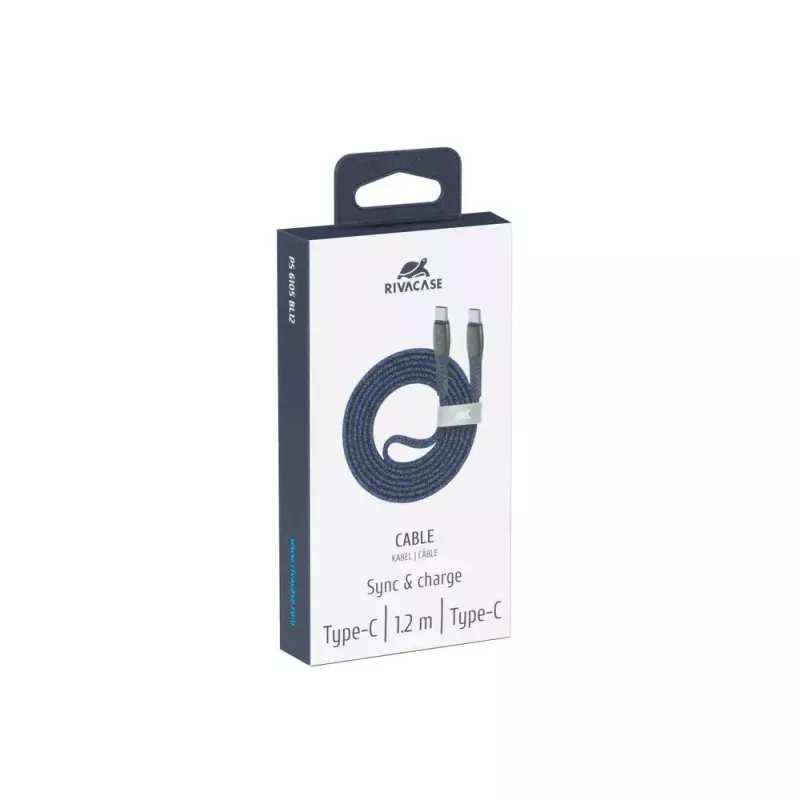 USB laidas Rivacase PS6105 BL12 USB 2.0 1.2m USB C mėlynas