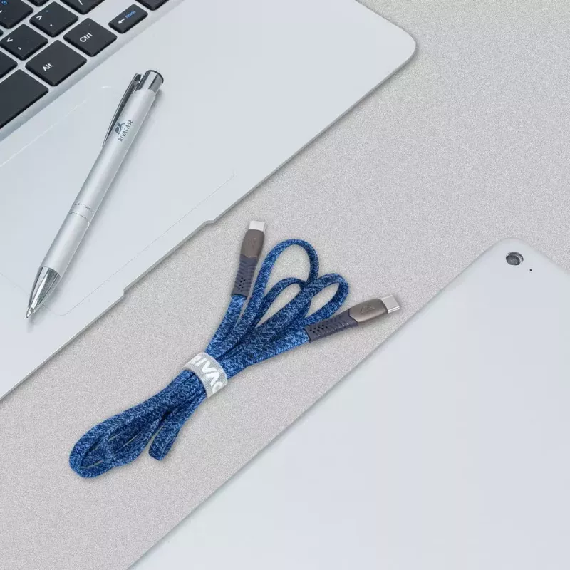 USB laidas Rivacase PS6105 BL12 USB 2.0 1.2m USB C mėlynas