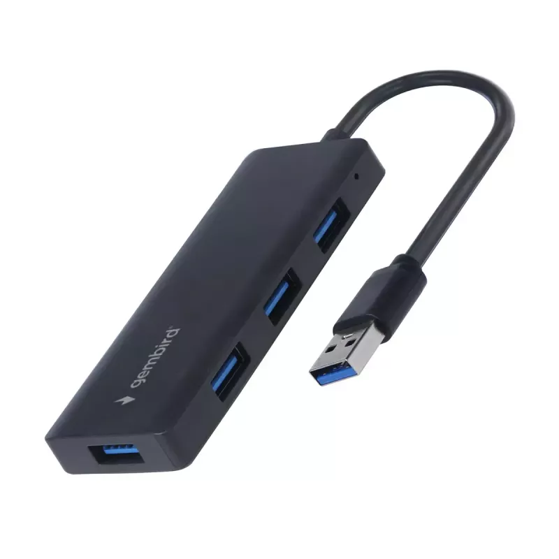 Nešiojamojo kompiuterio dokas Gembird UHB-U3P4-03 USB 3.2 Gen 1 Type-A, 5 Gbit/s, juodas