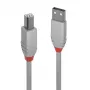 Lindy 5 m USB 2.0 Type A į B kabelis, Anthra Line, pilkas