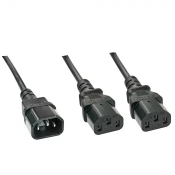 Lindy 1 m IEC skirstytuvų laidas, IEC C14 į 2 x IEC C13