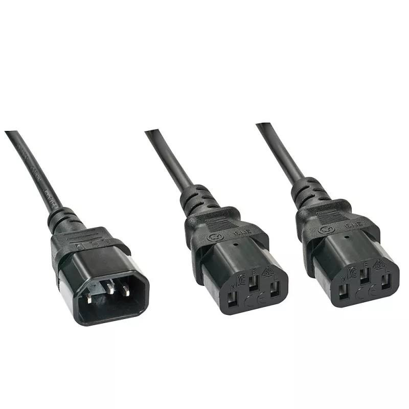 Lindy 1 m IEC skirstytuvų laidas, IEC C14 į 2 x IEC C13