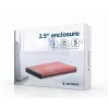 HDD dėklas Gembird EE2-U3S-3-P 2,5 colio SATA diskams, vienos vietos, 5 Gbit/s, rožinis