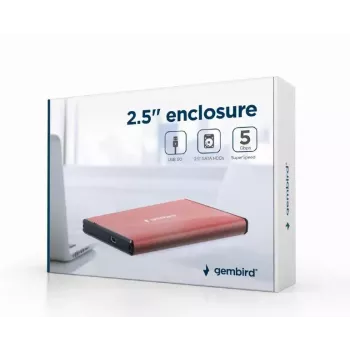 HDD dėklas Gembird EE2-U3S-3-P 2,5 colio SATA diskams, vienos vietos, 5 Gbit/s, rožinis